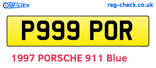 P999POR are the vehicle registration plates.