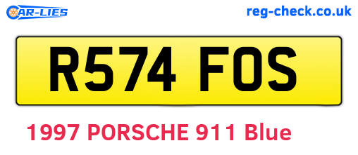 R574FOS are the vehicle registration plates.