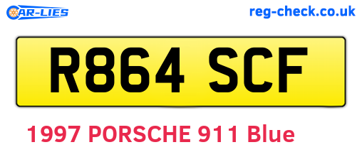 R864SCF are the vehicle registration plates.