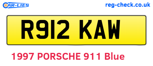 R912KAW are the vehicle registration plates.