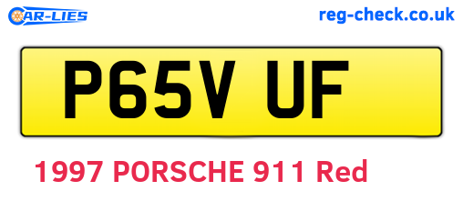 P65VUF are the vehicle registration plates.