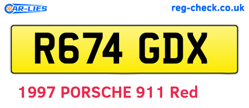 R674GDX are the vehicle registration plates.