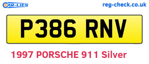 P386RNV are the vehicle registration plates.