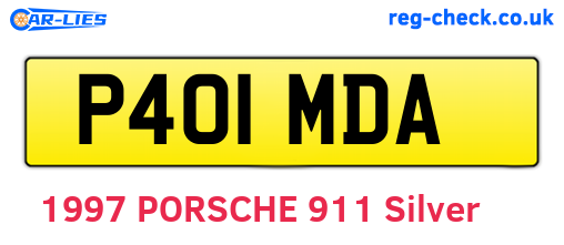 P401MDA are the vehicle registration plates.