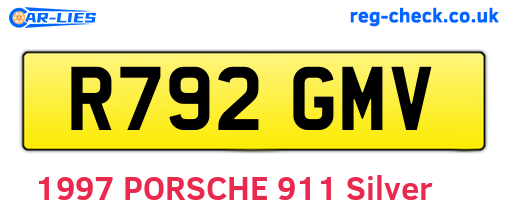 R792GMV are the vehicle registration plates.