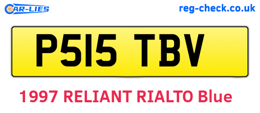 P515TBV are the vehicle registration plates.