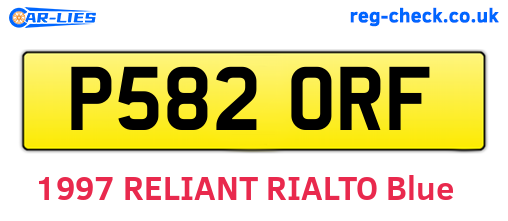 P582ORF are the vehicle registration plates.