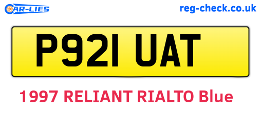 P921UAT are the vehicle registration plates.