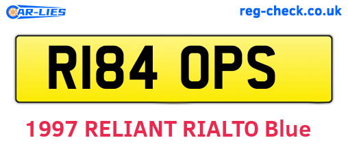 R184OPS are the vehicle registration plates.