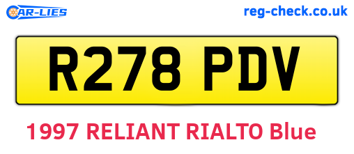 R278PDV are the vehicle registration plates.