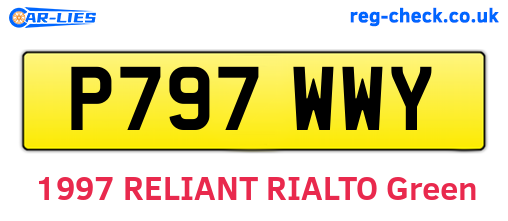 P797WWY are the vehicle registration plates.