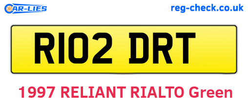 R102DRT are the vehicle registration plates.