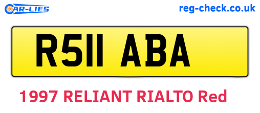R511ABA are the vehicle registration plates.