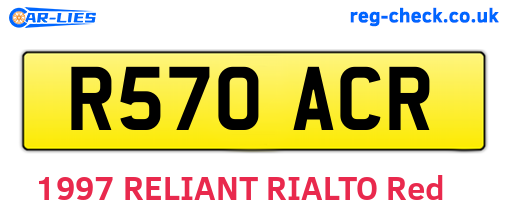 R570ACR are the vehicle registration plates.