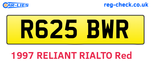 R625BWR are the vehicle registration plates.