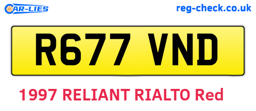 R677VND are the vehicle registration plates.