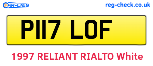 P117LOF are the vehicle registration plates.