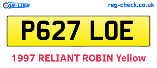 P627LOE are the vehicle registration plates.