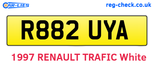R882UYA are the vehicle registration plates.