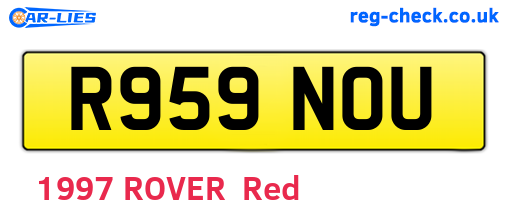 R959NOU are the vehicle registration plates.