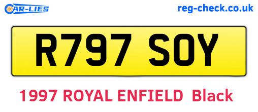R797SOY are the vehicle registration plates.