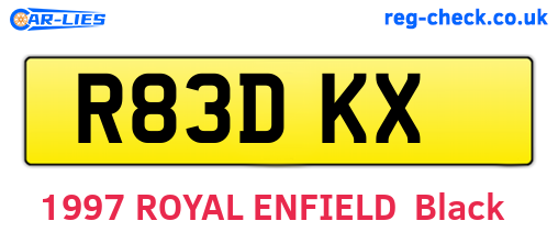 R83DKX are the vehicle registration plates.