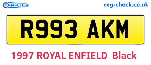 R993AKM are the vehicle registration plates.