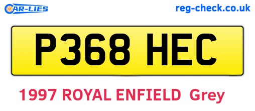 P368HEC are the vehicle registration plates.