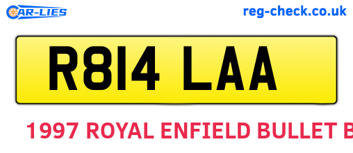 R814LAA are the vehicle registration plates.