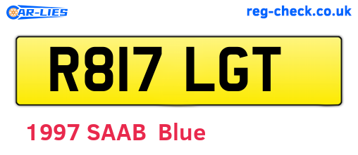 R817LGT are the vehicle registration plates.