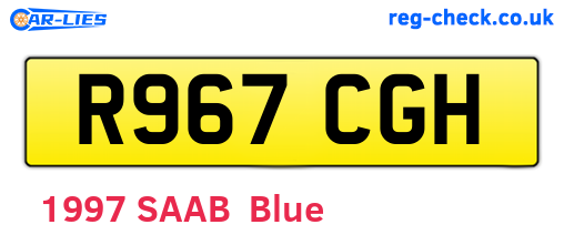 R967CGH are the vehicle registration plates.