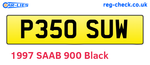 P350SUW are the vehicle registration plates.