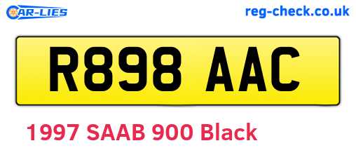 R898AAC are the vehicle registration plates.