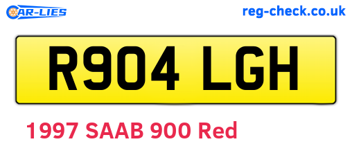 R904LGH are the vehicle registration plates.