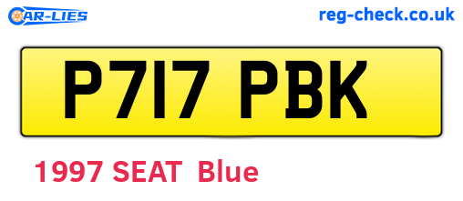 P717PBK are the vehicle registration plates.