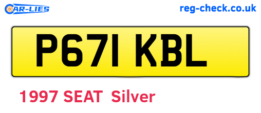 P671KBL are the vehicle registration plates.