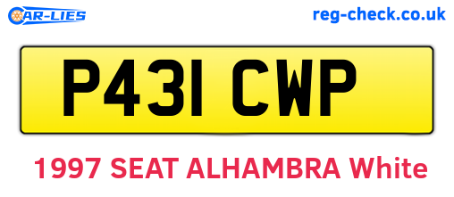 P431CWP are the vehicle registration plates.