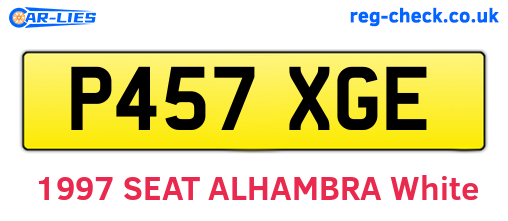 P457XGE are the vehicle registration plates.