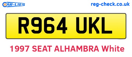 R964UKL are the vehicle registration plates.