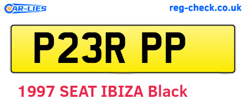 P23RPP are the vehicle registration plates.