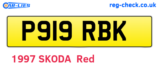 P919RBK are the vehicle registration plates.