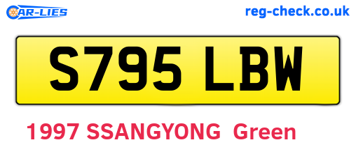 S795LBW are the vehicle registration plates.