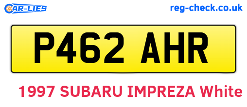 P462AHR are the vehicle registration plates.