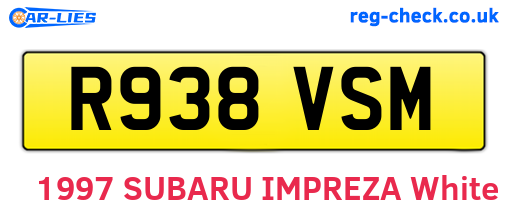 R938VSM are the vehicle registration plates.