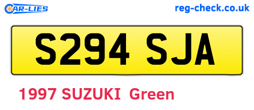 S294SJA are the vehicle registration plates.