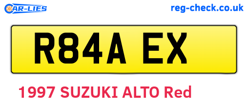 R84AEX are the vehicle registration plates.