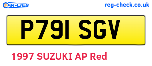 P791SGV are the vehicle registration plates.