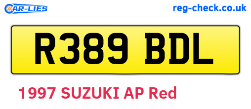 R389BDL are the vehicle registration plates.
