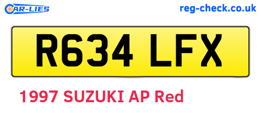 R634LFX are the vehicle registration plates.