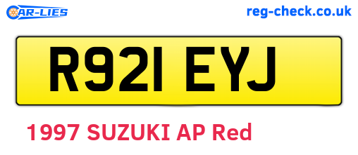 R921EYJ are the vehicle registration plates.